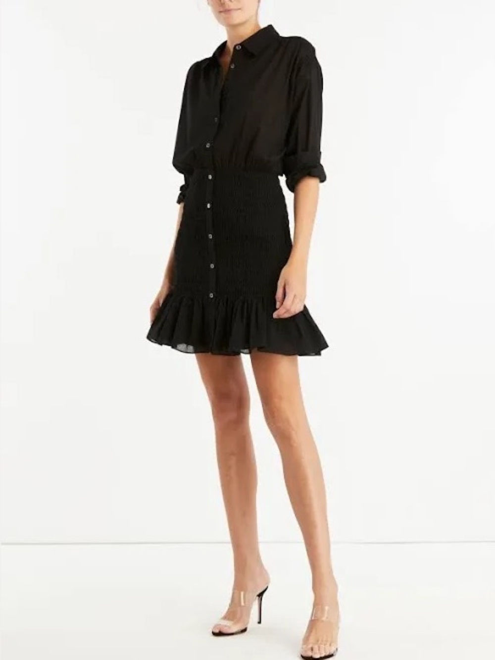 Veronica Beard Women's Newport Smocked Cotton Shirtdress